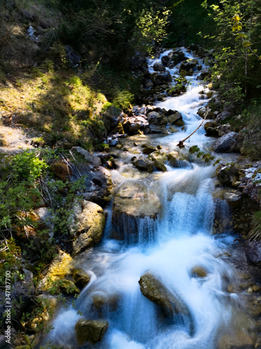 flowding waterfall in the wood