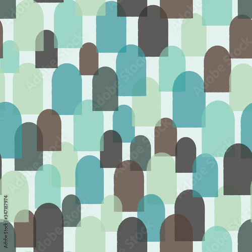 Geometric rounded shapes. Vector repeat. Great for home decor, wrapping, scrapbooking, wallpaper, gift, kids, apparel. 