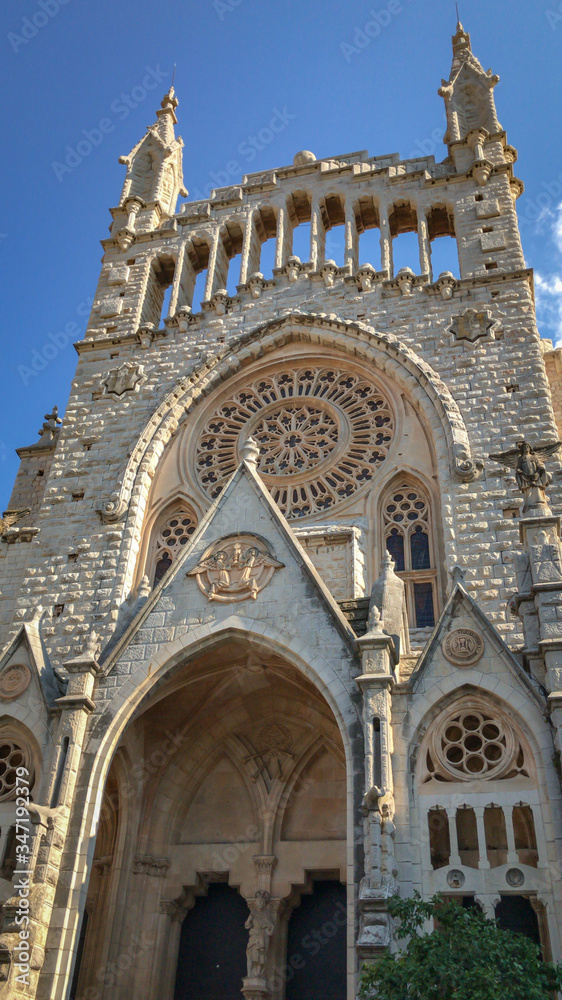 St Bartholomew church in Soller, Majorca (Mallorca), Spain.