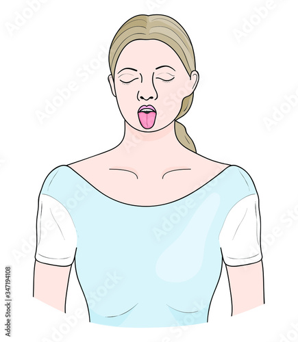 Sticking Tongue Out. Vector Illustration