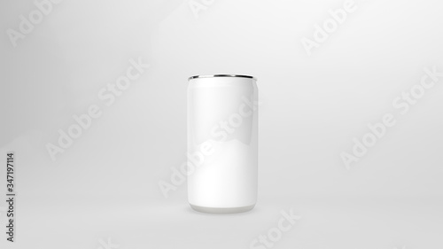 3d rendered clear white can white clear background