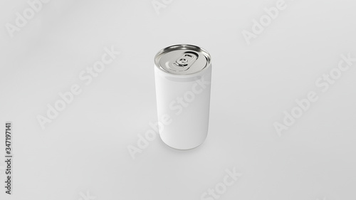 3d rendered can with clear and white background for creating mockup