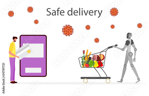 Quarantine Virus Online Order Safe delivery Robot