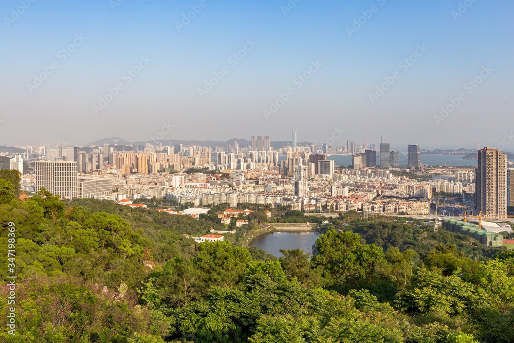 Urban skyline of Haicang District in Xiamen, China