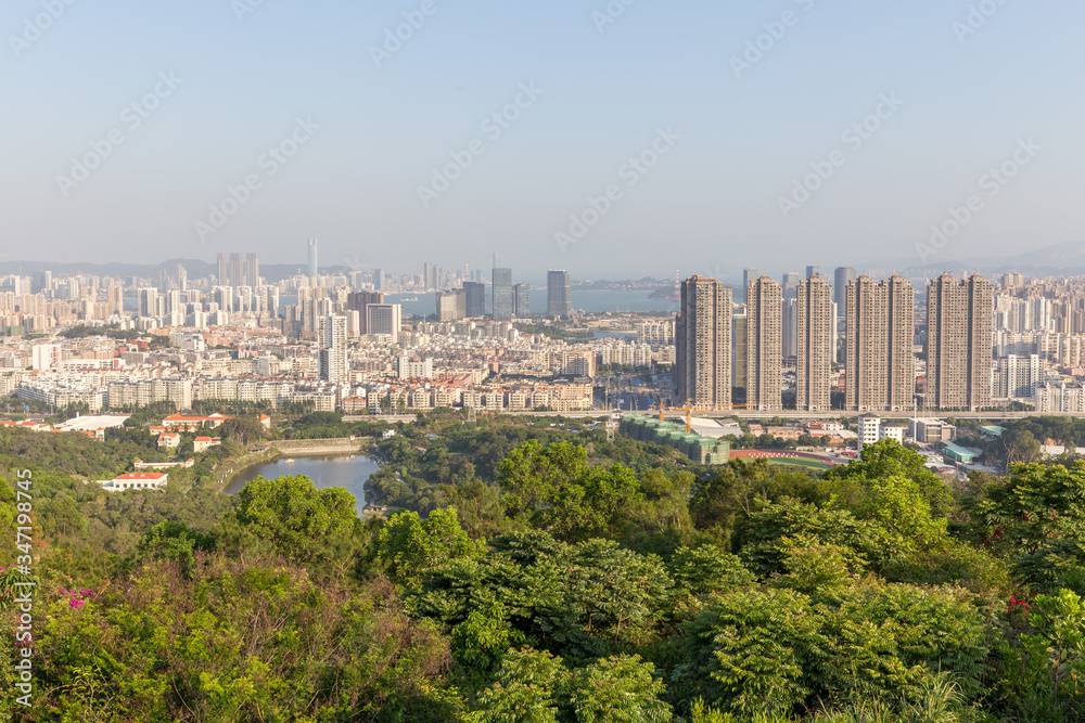 Urban skyline of Haicang District in Xiamen, China