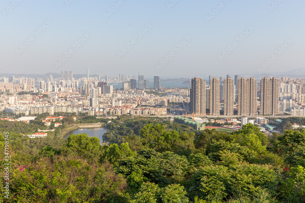 Urban skyline of Haicang District in Xiamen, China Urban skyline of Haicang District in Xiamen, China