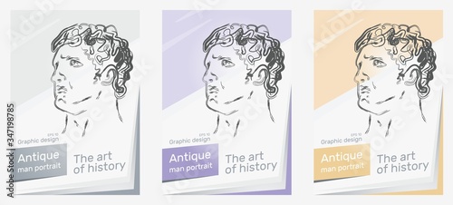 Classic sculpture. An ancient historical Greek portrait of the book. Academic drawing.