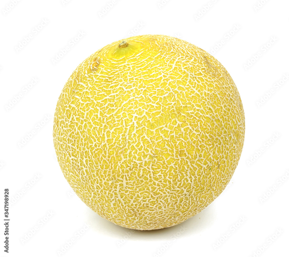 whole japanese melon, orange melon or cantaloupe melon with seeds isolated on white background whole japanese melon, orange melon or cantaloupe melon with seeds isolated on white background