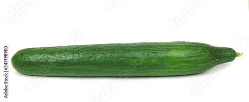 Whole cucumber isolated on white background