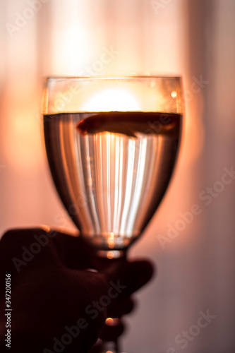 hand holding a glass