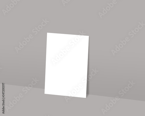 Blank white paper photo mockup. Empty paper photo mockup with clipping path. Mockup scene.