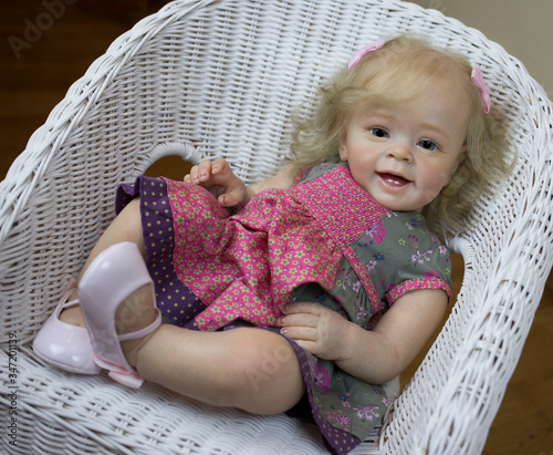 фотографія Cute handmade reborn baby doll