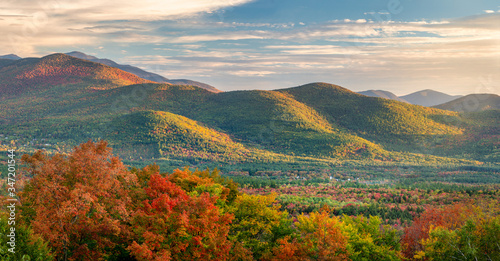 Autumn Sunrise on Bear Notch Road in the White Mountain national Forest - New Hampshire