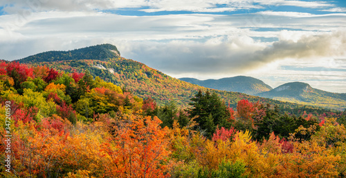 Sugar Hill Scenic Vista in Autumn on the Kancamagus Scenic Highway - White Mountain New Hampshire