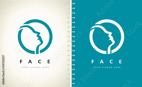 human face logo vector design