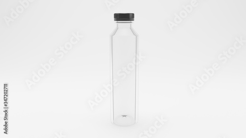 3d rendered high resolution transparent single white bottle with clear background for creating mockup