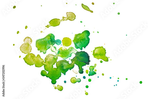 green blot of watercolor