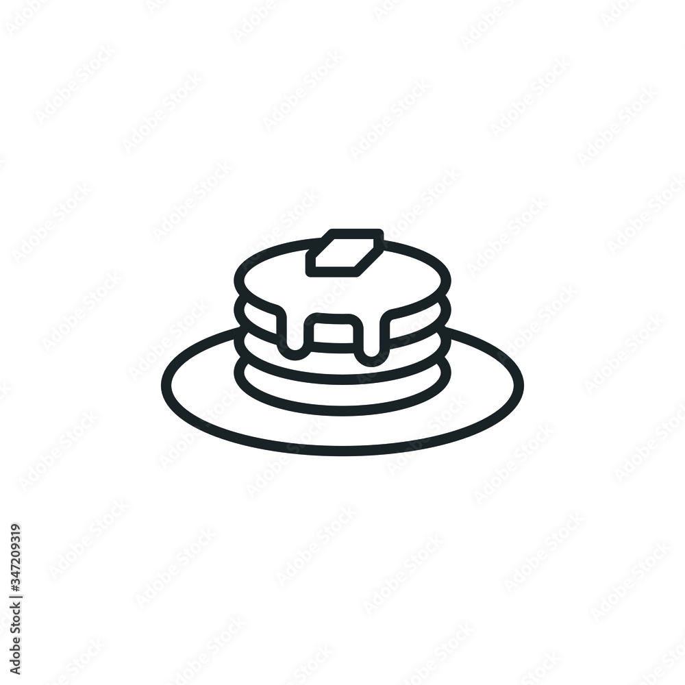 Minimal fluffy Pancake Symbol - Pancake with syrup and butter - vector Minimal fluffy Pancake Symbol - Pancake with syrup and butter - vector