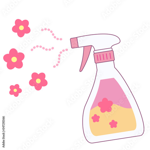 フローラル消臭除菌スプレーイラスト