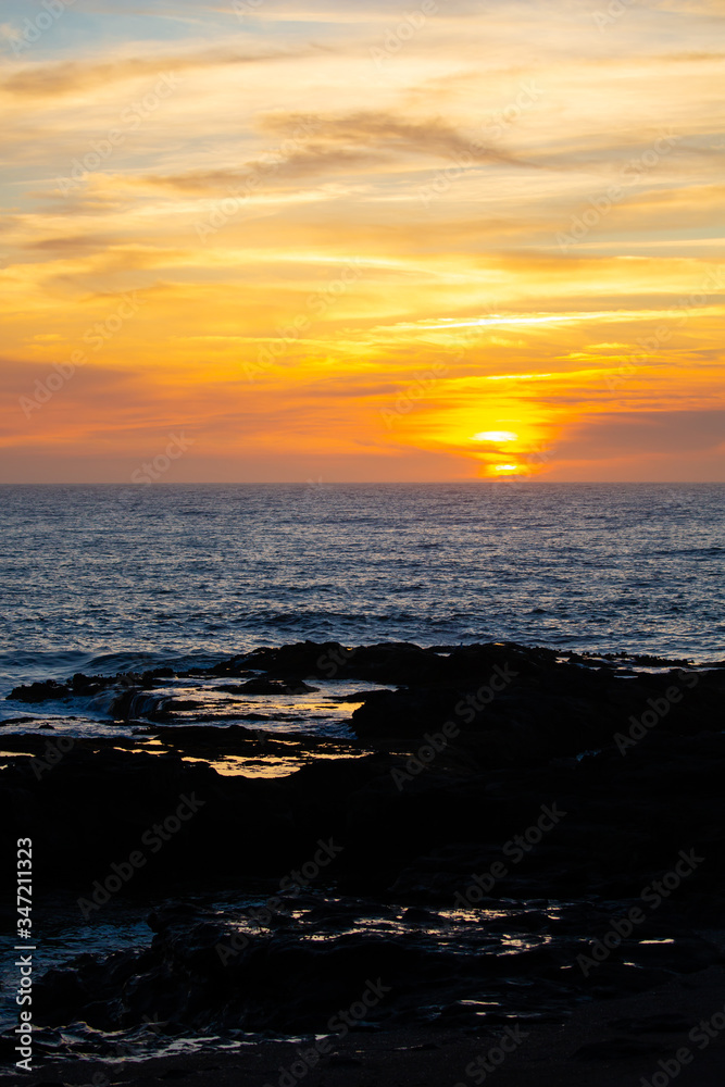 North Pacific Ocean sunset from Yachats, Oregon in August