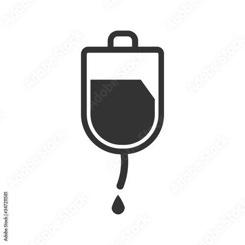 Saline bag icon, infuse icon