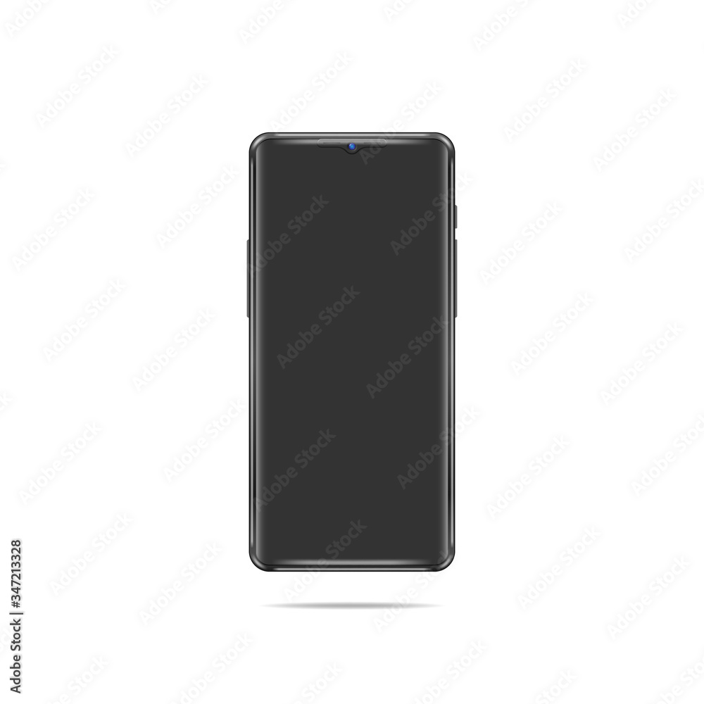 Black smartphone with the blank screen is isolated on a white background. Vector illustration, EPS 10. Black smartphone with the blank screen is isolated on a white background. Vector illustration, EPS 10.