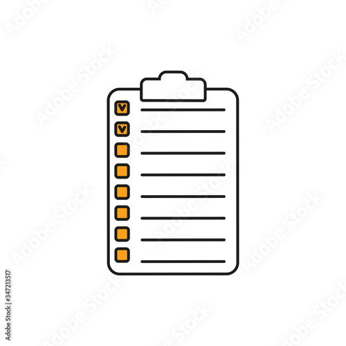 Checklist icon. Vector illustration in flat design style.