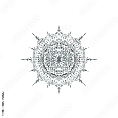 vector illustration of an abstract hand drawn circle.black and white mandala vector design.abstract mandala,coloring book and tattoo art design.