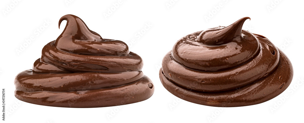 Swirl of chocolate cream isolated on white background Swirl of chocolate cream isolated on white background