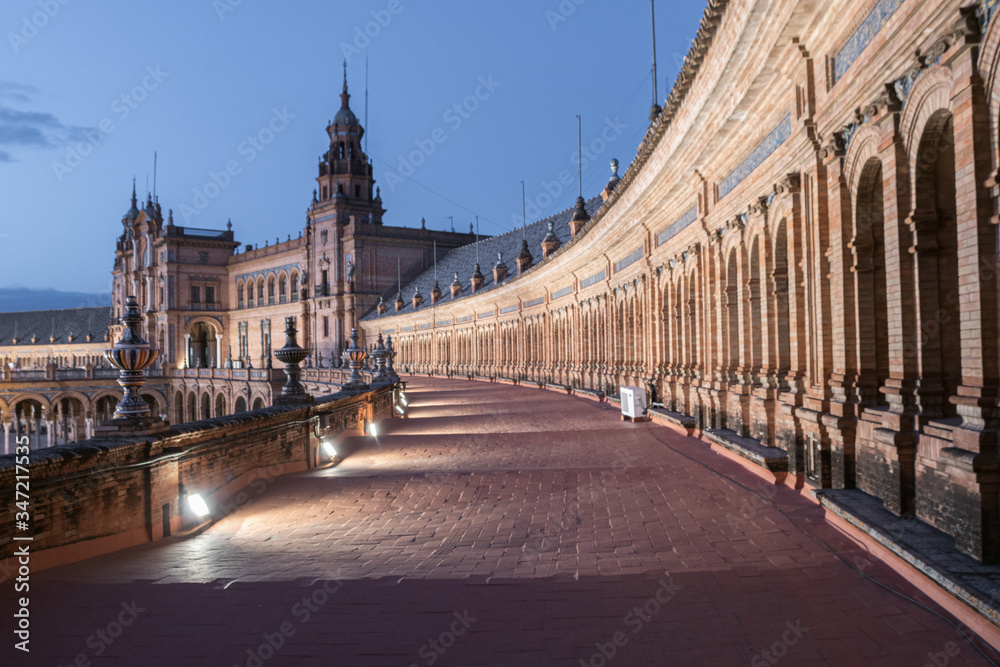 Seville, Spain, November 13, 2019: Seville Spanish square (Plaza