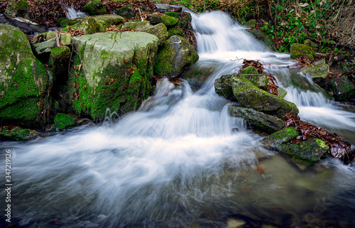 Satina creek with waterfals  Czech Republic