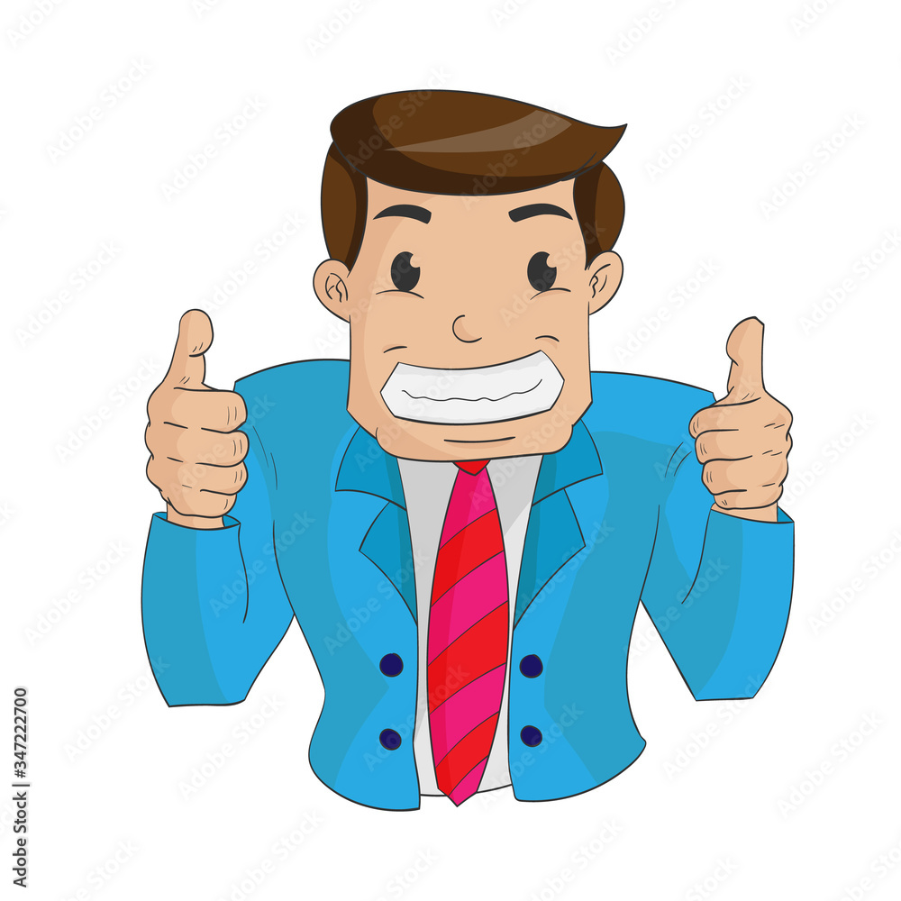 business man smile with both thumb up. Close up upper. business man smile with both thumb up. Close up upper.