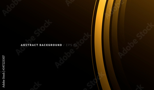 Close up golden yellow gradient circles disappearing in space, simple abstract graphic