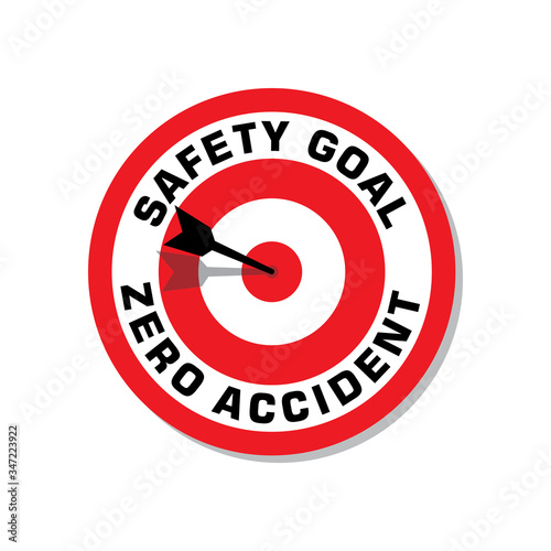 Construction project safety goal and target is zero accident. Zero accident placard design.