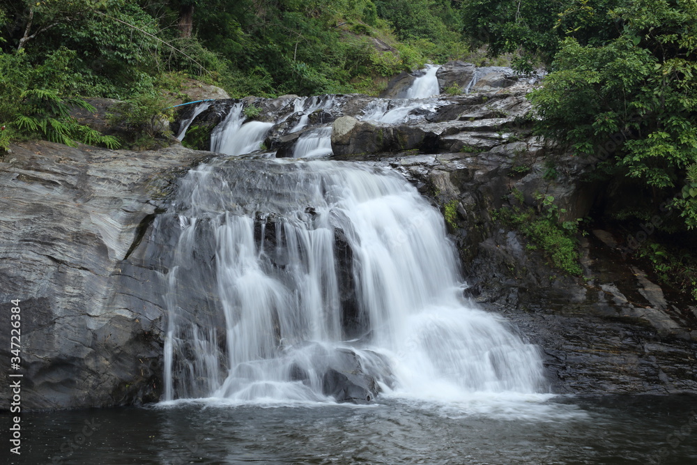 Fototapeta premium Khlong Nam Lai waterfall in Klong Lan national park at Kamphaeng Phet, Thailand 