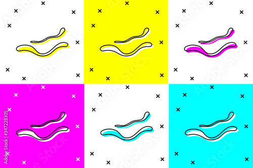 Set Ebola virus disease icon isolated on color background.  Vector Illustration