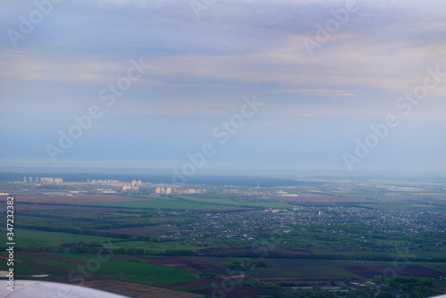 Amazing view from window of airplane, Ukraine