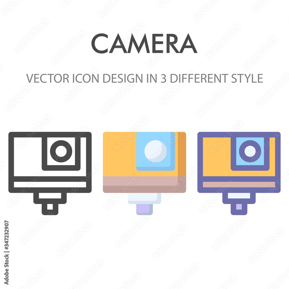 Obraz premium camera icon pack isolated on white background. for your web site design, logo, app, UI. Vector graphics illustration and editable stroke. EPS 10.