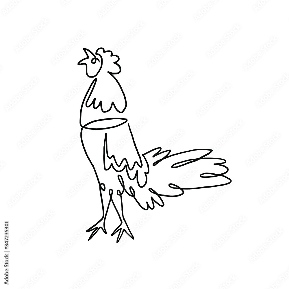 Fototapeta premium Chicken Continuous One Line 