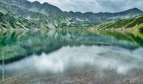 Glacial lake in the mountains.