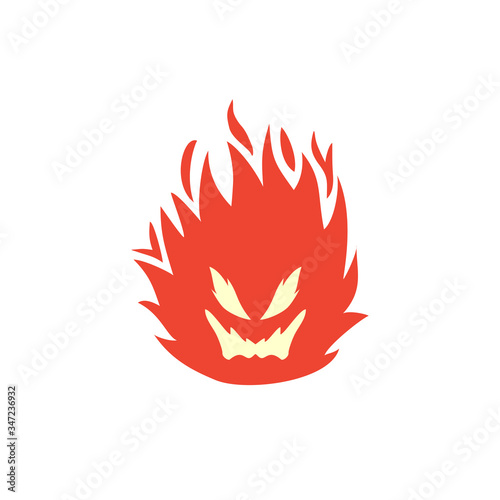 Design of flame with evil face