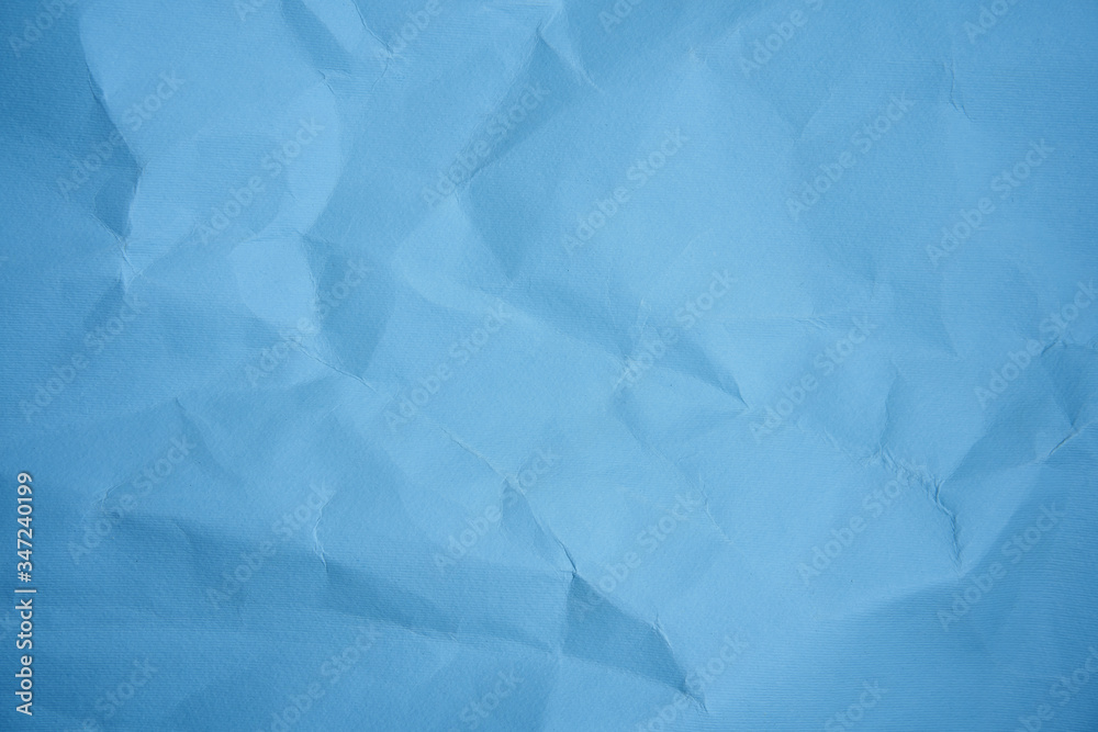 Blue Sheet crumpled paper color background Close up Copy space Blue Sheet crumpled paper color background Close up Copy space