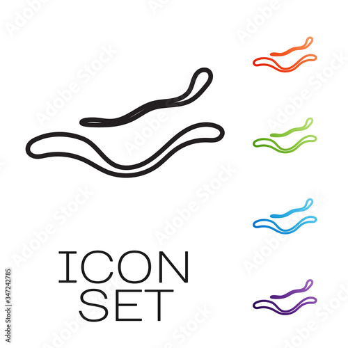 Black line Ebola virus disease icon isolated on white background. Set icons colorful. Vector Illustration