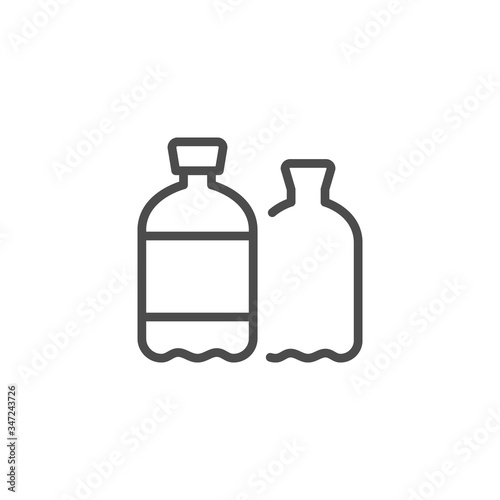 Plastic bottle line outline icon