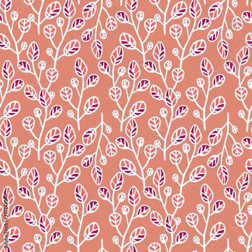Branch with leaves vector seamless pattern. perfect for textile.