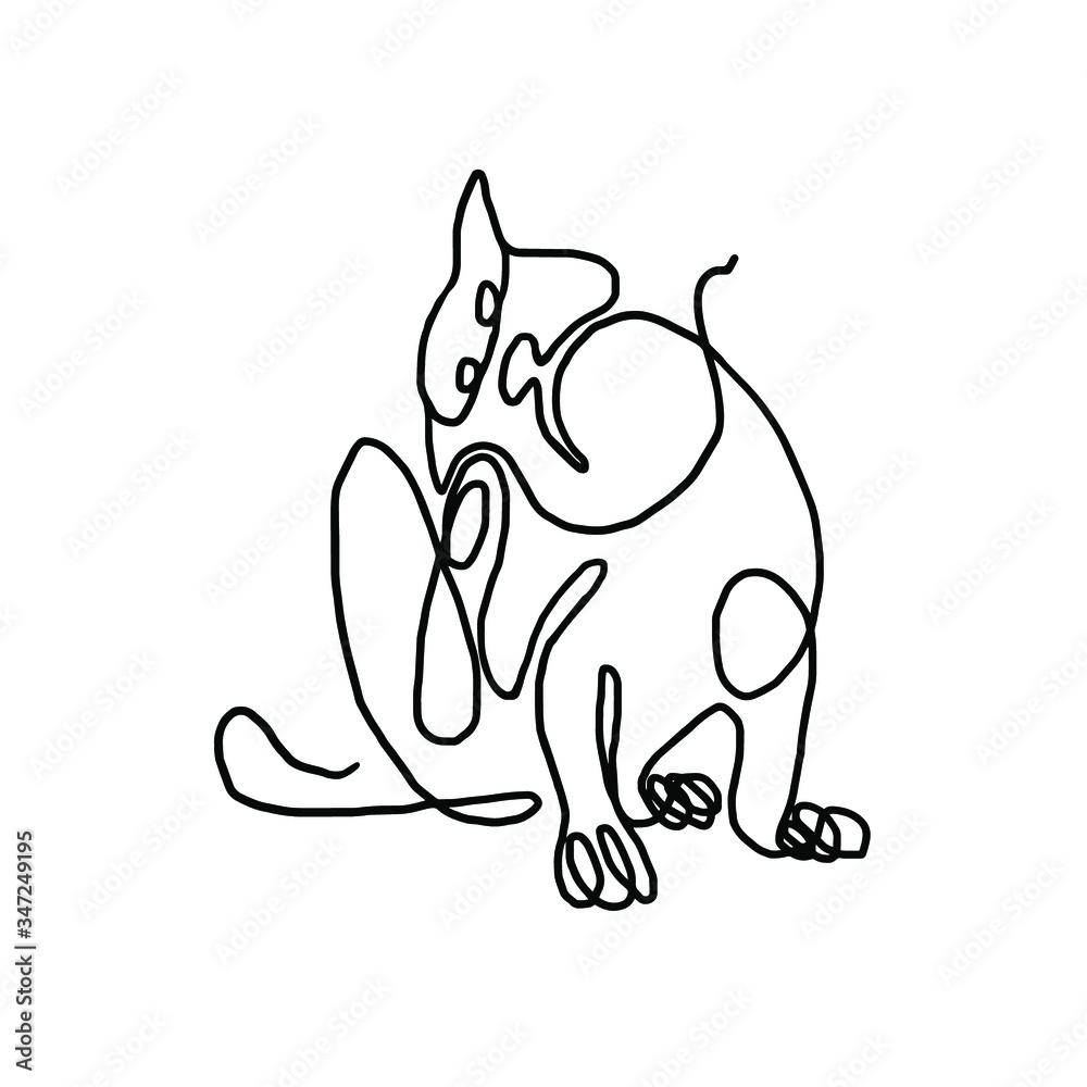 Obraz premium Vector - Continuous One Line Drawing Cat