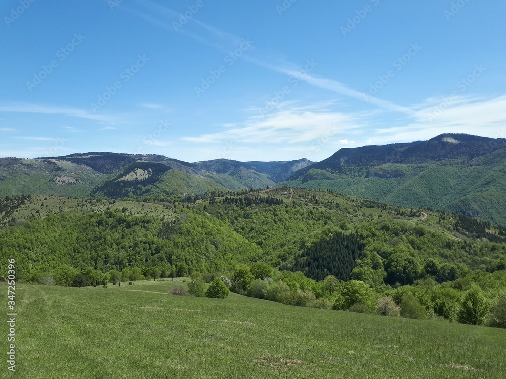 View of mountains in summer