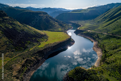 Unique aerial view of the South Fork of the Boise River © knowlesgallery