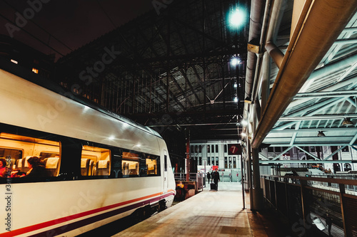 Train at train station