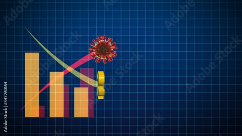 Wallpaper Mural Coronavirus impact on the global economy. virus up, economy down, Torontodigital.ca